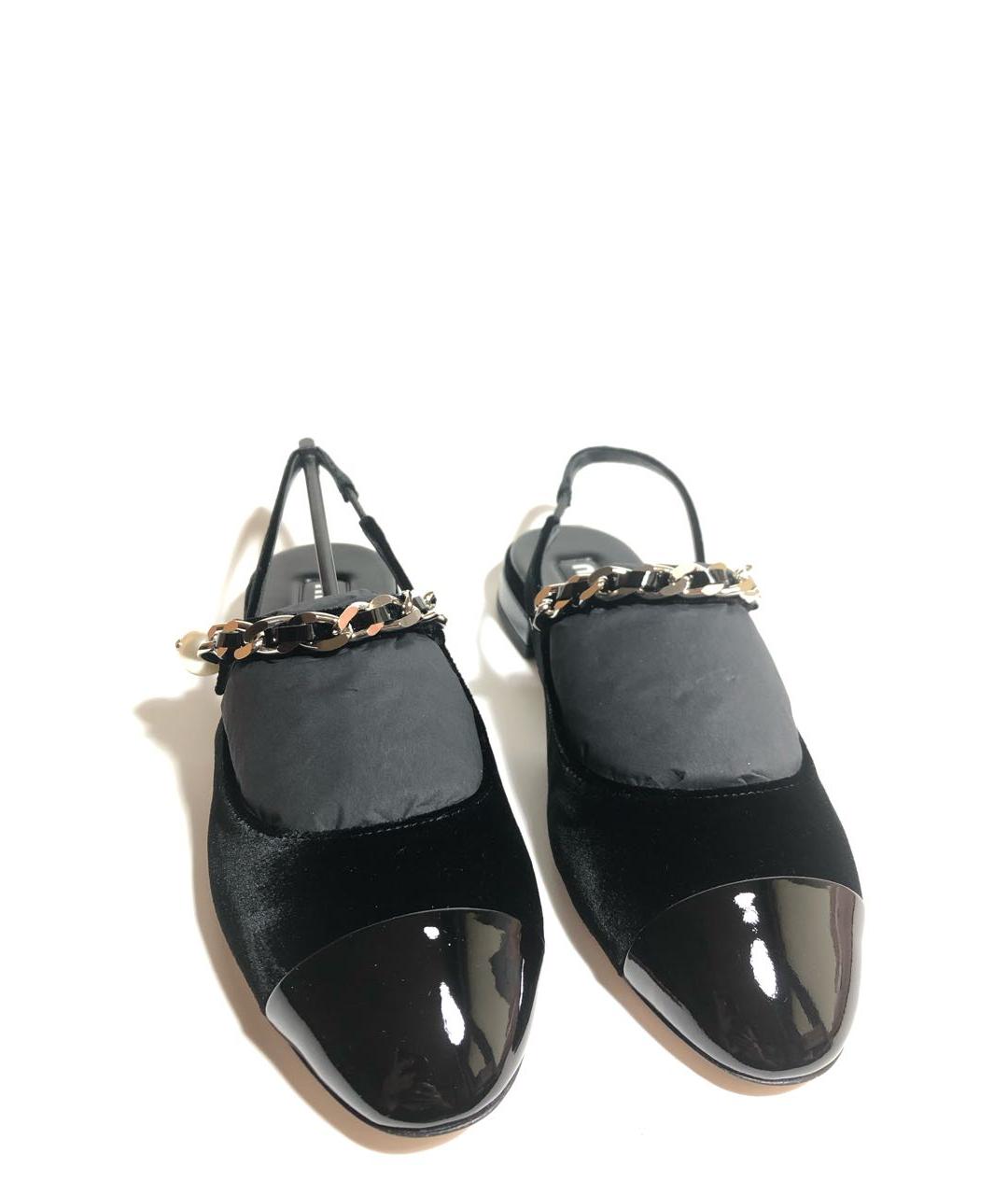 MIU MIU Черные мюли из лакированной кожи, фото 4