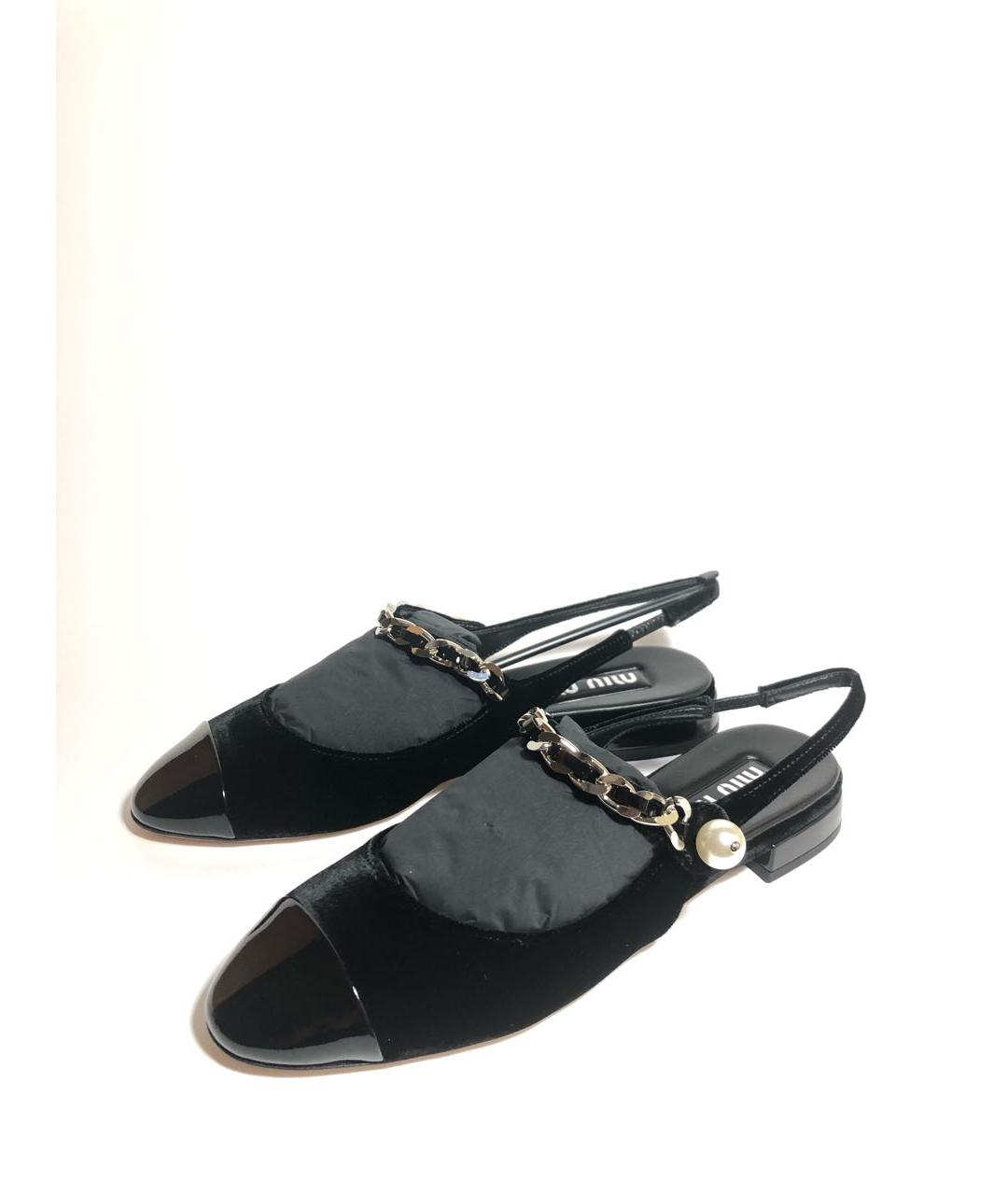 MIU MIU Черные мюли из лакированной кожи, фото 5