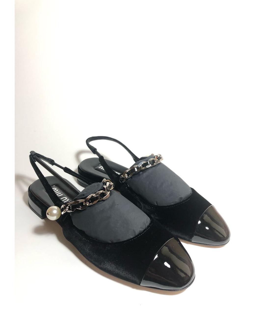MIU MIU Черные мюли из лакированной кожи, фото 2