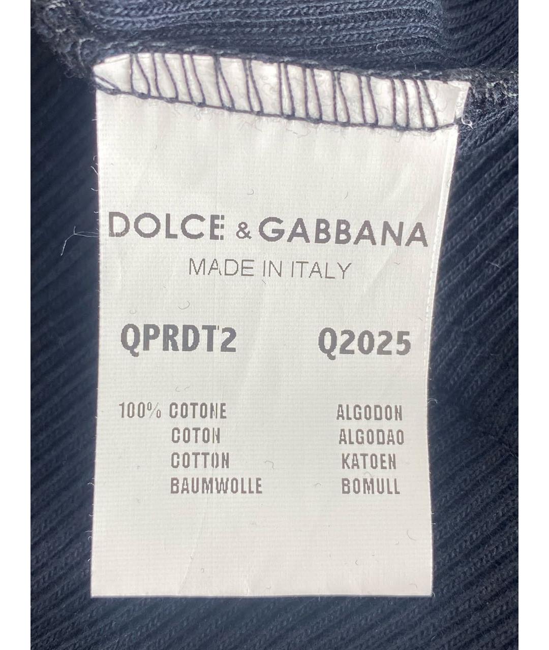 DOLCE&GABBANA Черное хлопковое повседневное платье, фото 8
