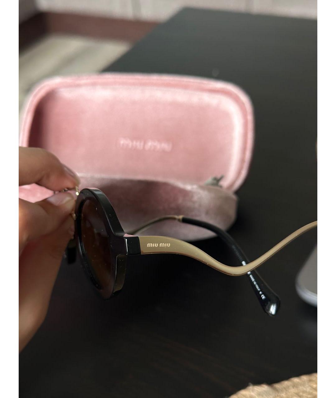 MIU MIU Черные металлические солнцезащитные очки, фото 3