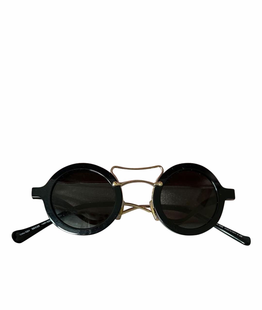 MIU MIU Черные металлические солнцезащитные очки, фото 1