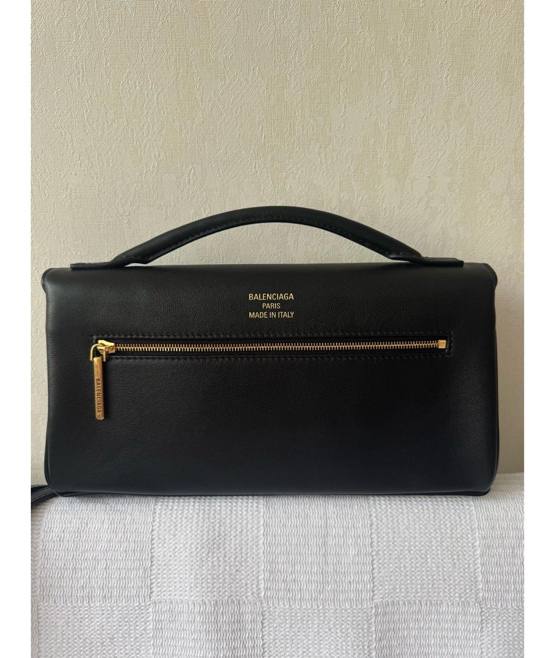 BALENCIAGA Черная кожаная сумка с короткими ручками, фото 2