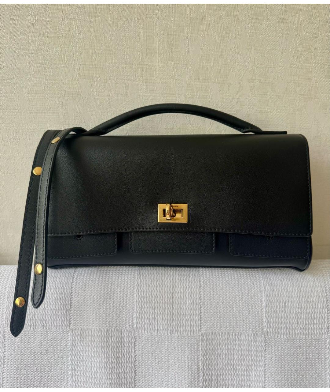 BALENCIAGA Черная кожаная сумка с короткими ручками, фото 8