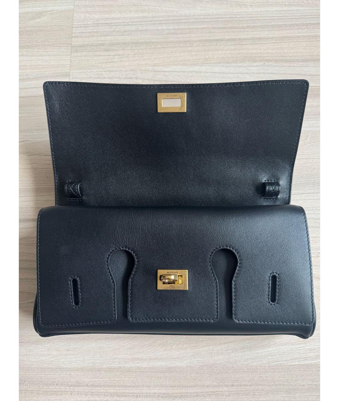 BALENCIAGA Черная кожаная сумка с короткими ручками, фото 6