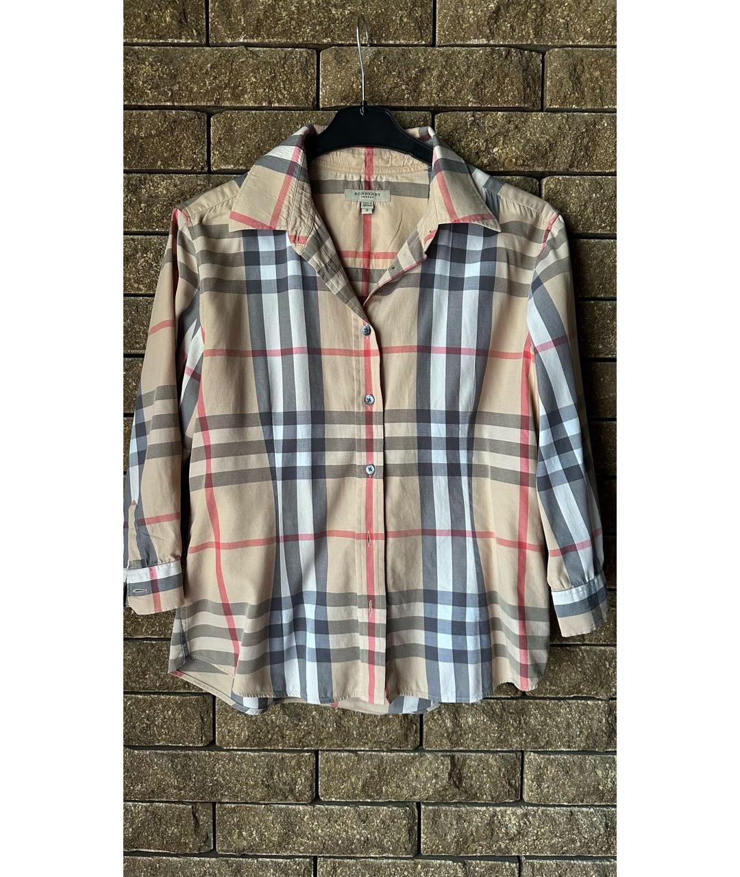 BURBERRY Бежевая хлопковая рубашка, фото 7