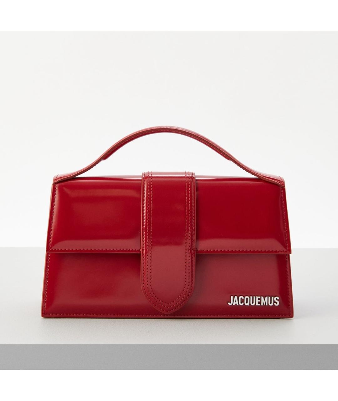 JACQUEMUS Красная кожаная сумка с короткими ручками, фото 7