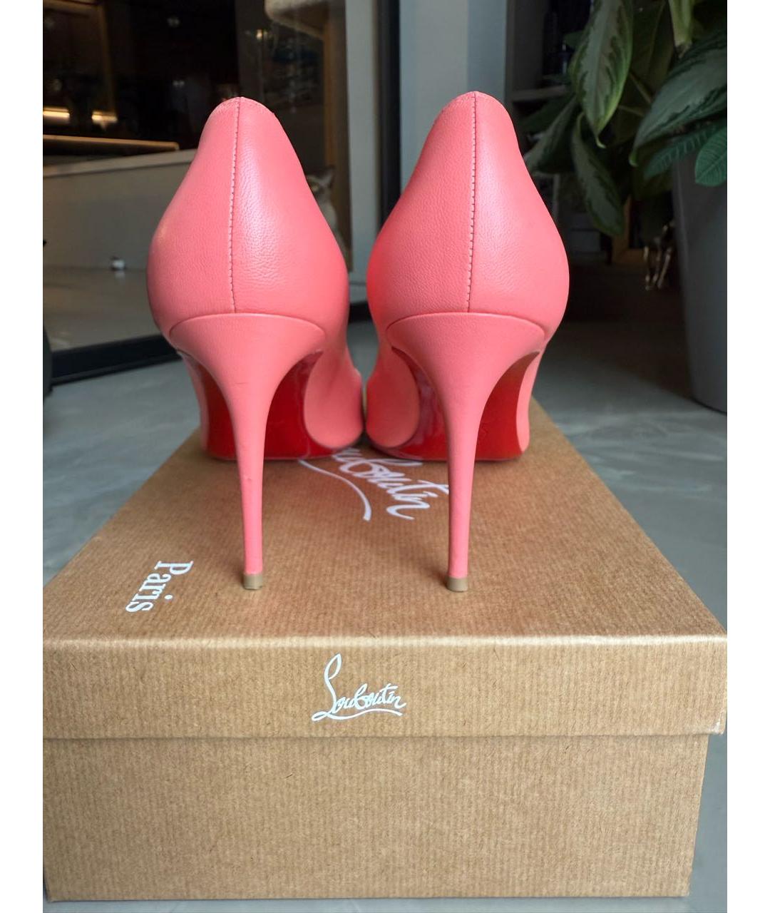 CHRISTIAN LOUBOUTIN Коралловые кожаные туфли, фото 5