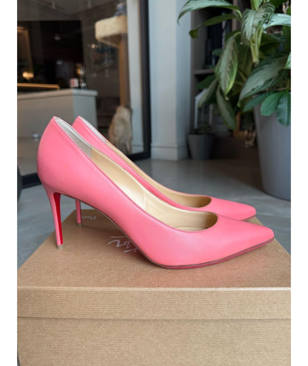CHRISTIAN LOUBOUTIN Коралловые кожаные туфли, фото 2