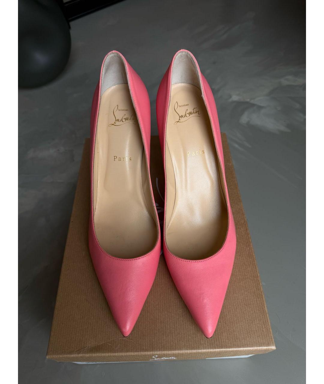 CHRISTIAN LOUBOUTIN Коралловые кожаные туфли, фото 3