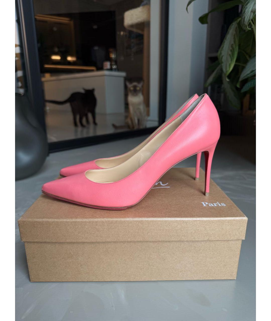 CHRISTIAN LOUBOUTIN Коралловые кожаные туфли, фото 6