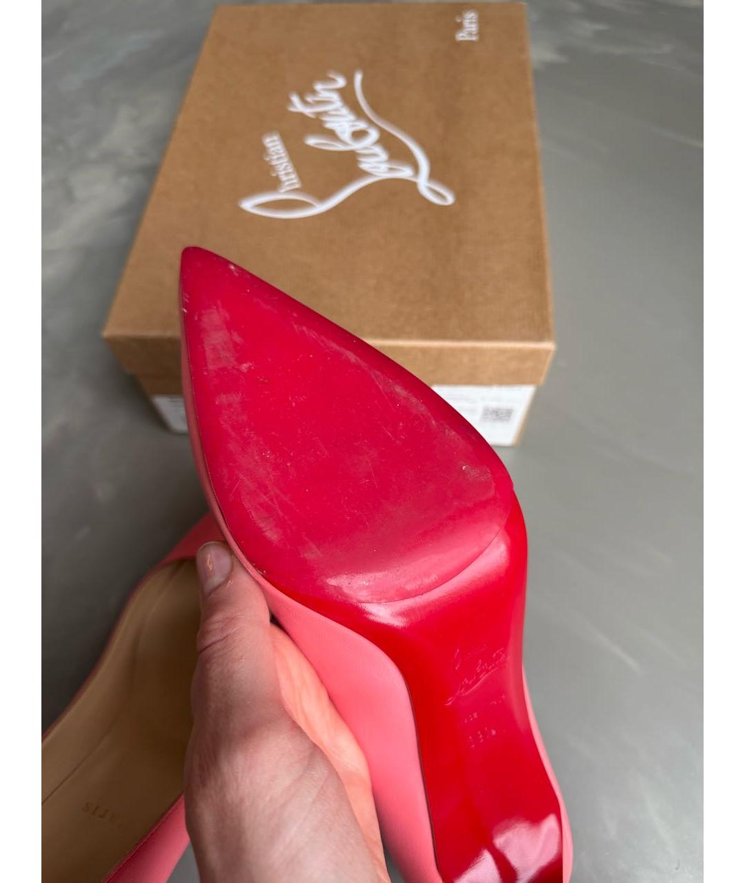 CHRISTIAN LOUBOUTIN Коралловые кожаные туфли, фото 7