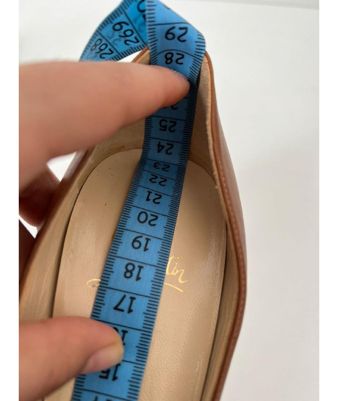 CHRISTIAN LOUBOUTIN Коричневые кожаные туфли, фото 7