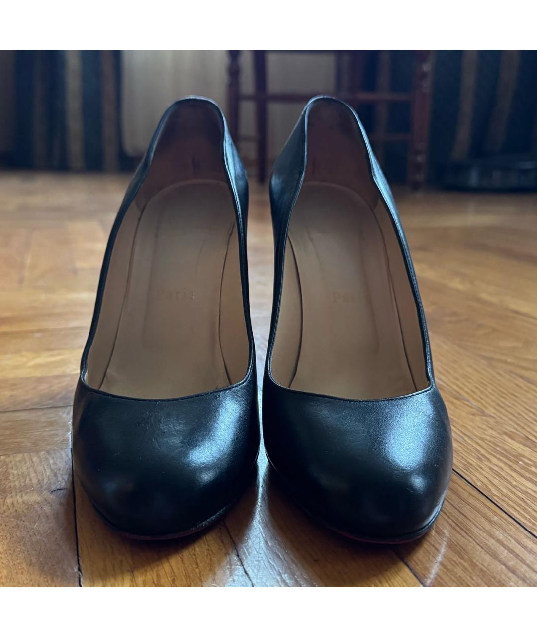CHRISTIAN LOUBOUTIN Черные кожаные туфли, фото 3