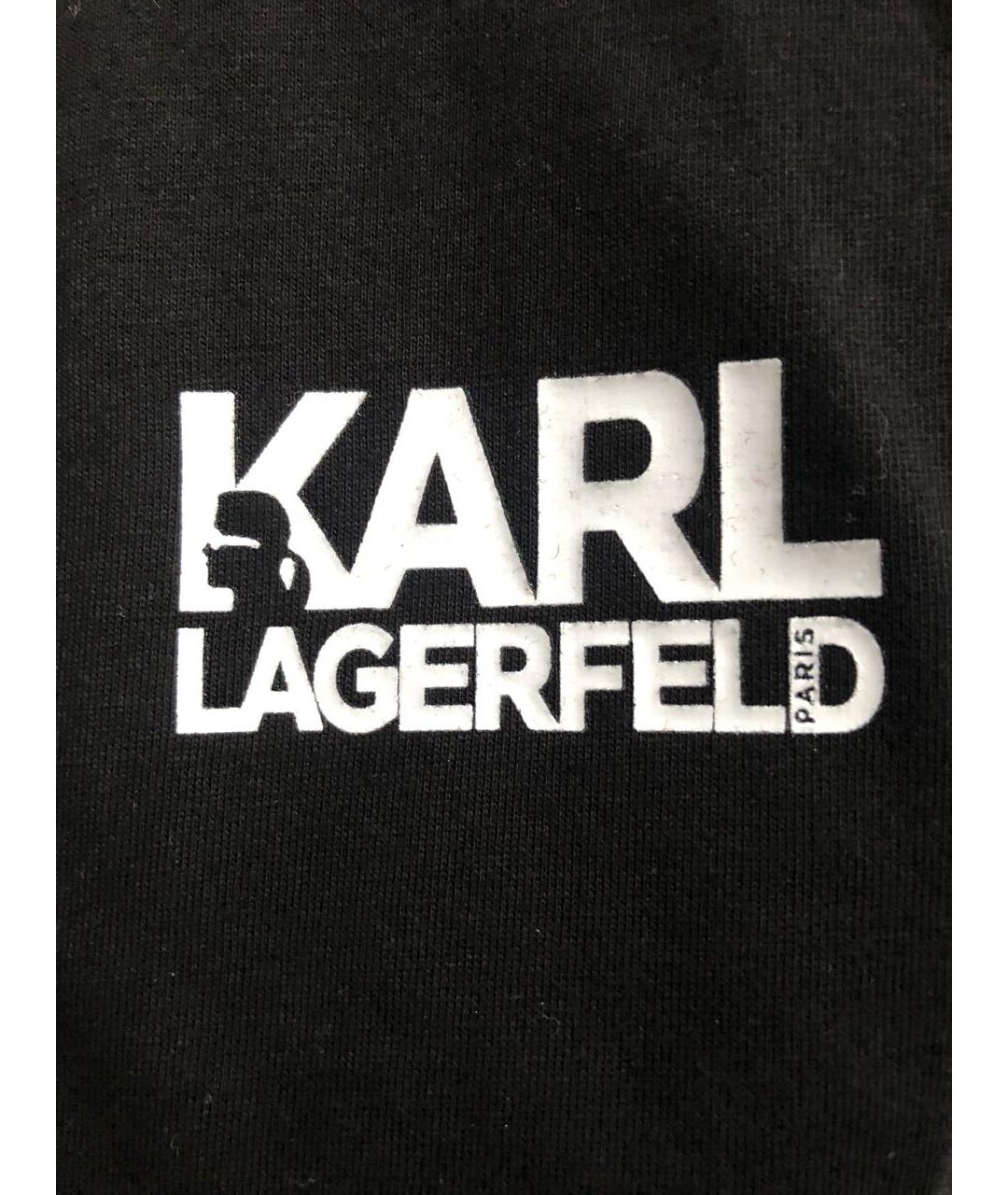 KARL LAGERFELD Черная хлопковая футболка, фото 4