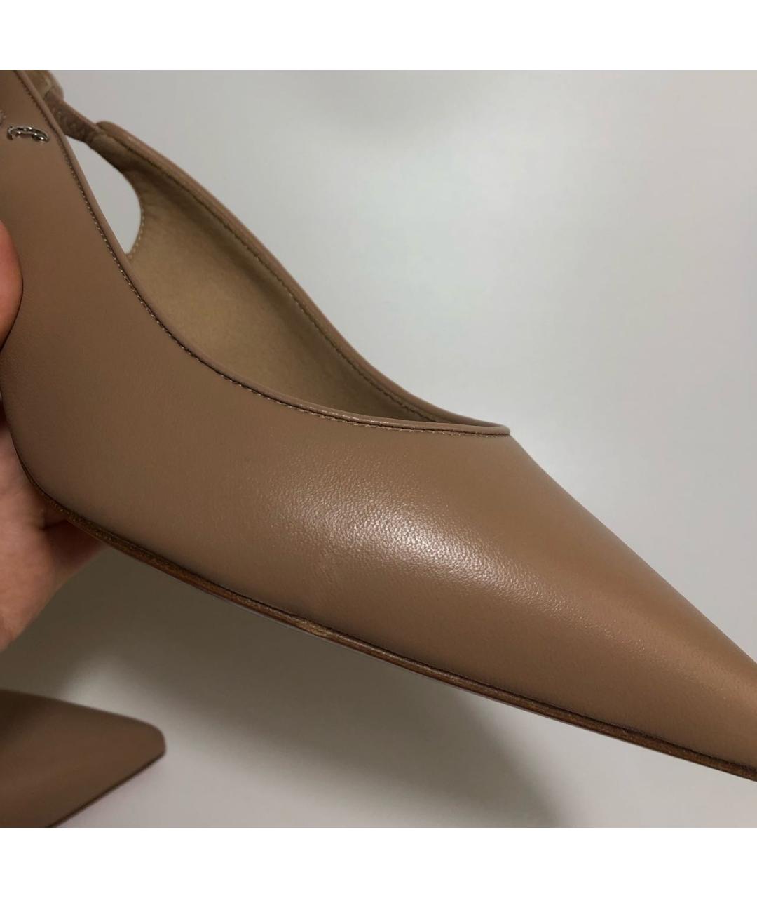 CHRISTIAN LOUBOUTIN Бежевые кожаные туфли, фото 7