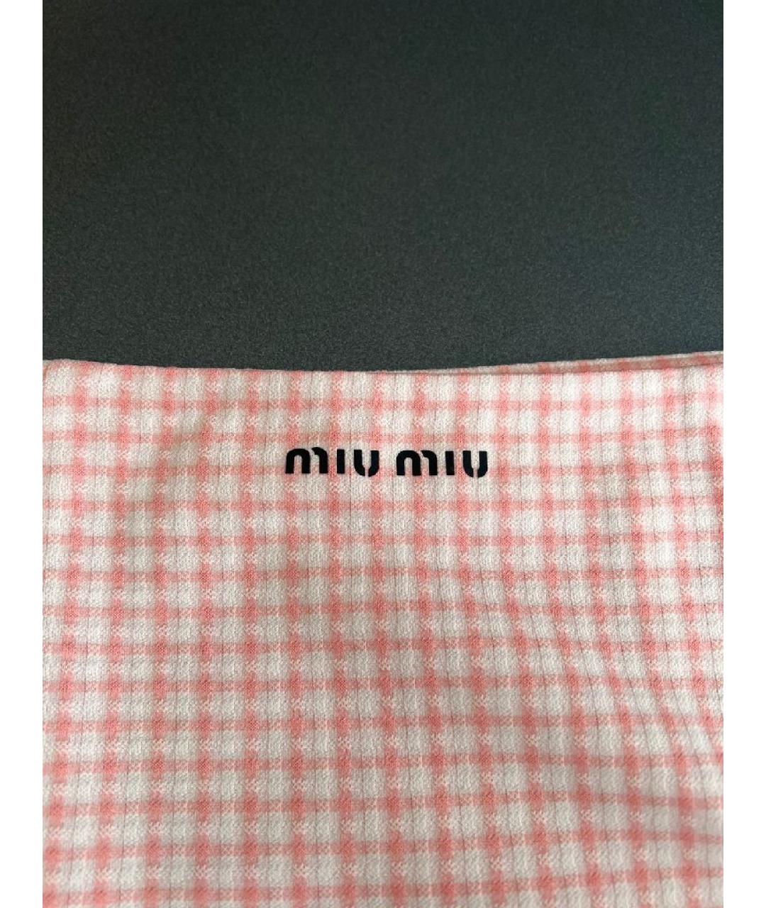 MIU MIU Розовый полиамидовый костюм с юбками, фото 3