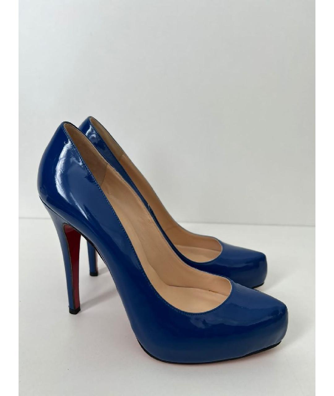 CHRISTIAN LOUBOUTIN Синие кожаные туфли, фото 10