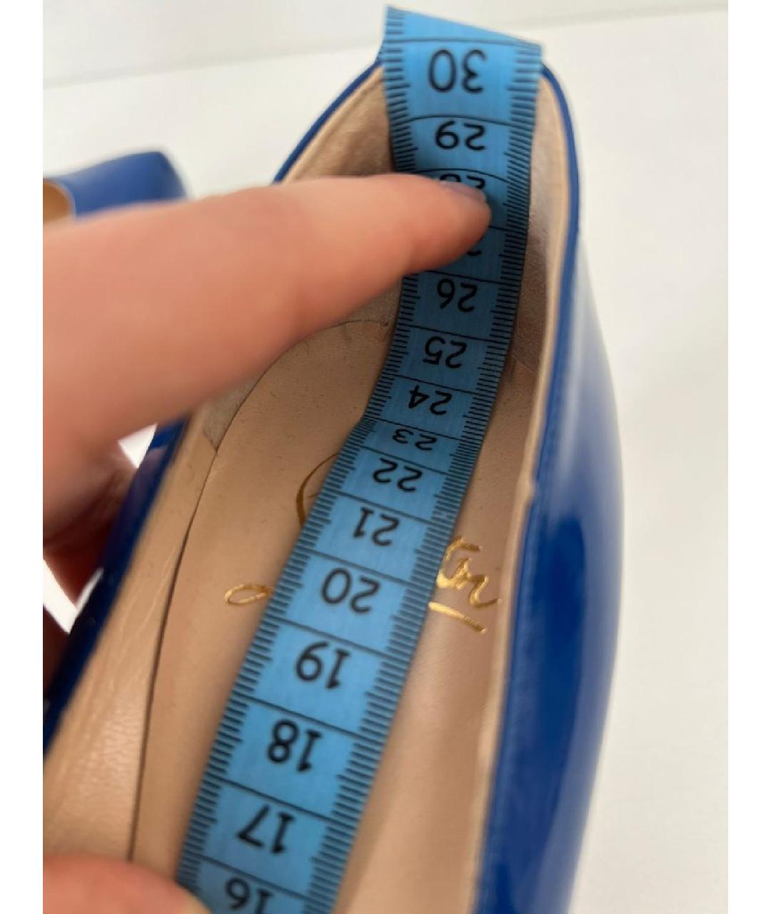 CHRISTIAN LOUBOUTIN Синие кожаные туфли, фото 8