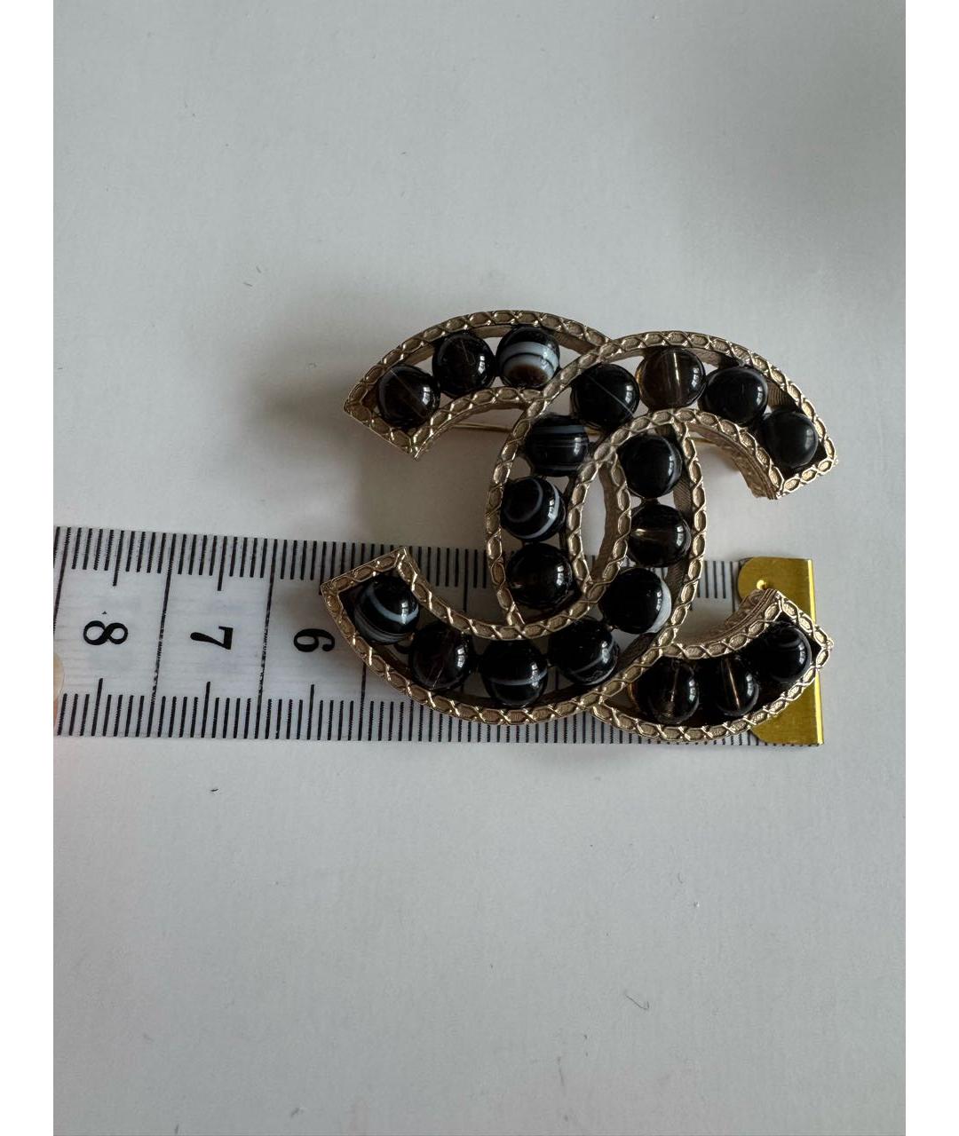 CHANEL Черная металлическая булавка / брошь, фото 4