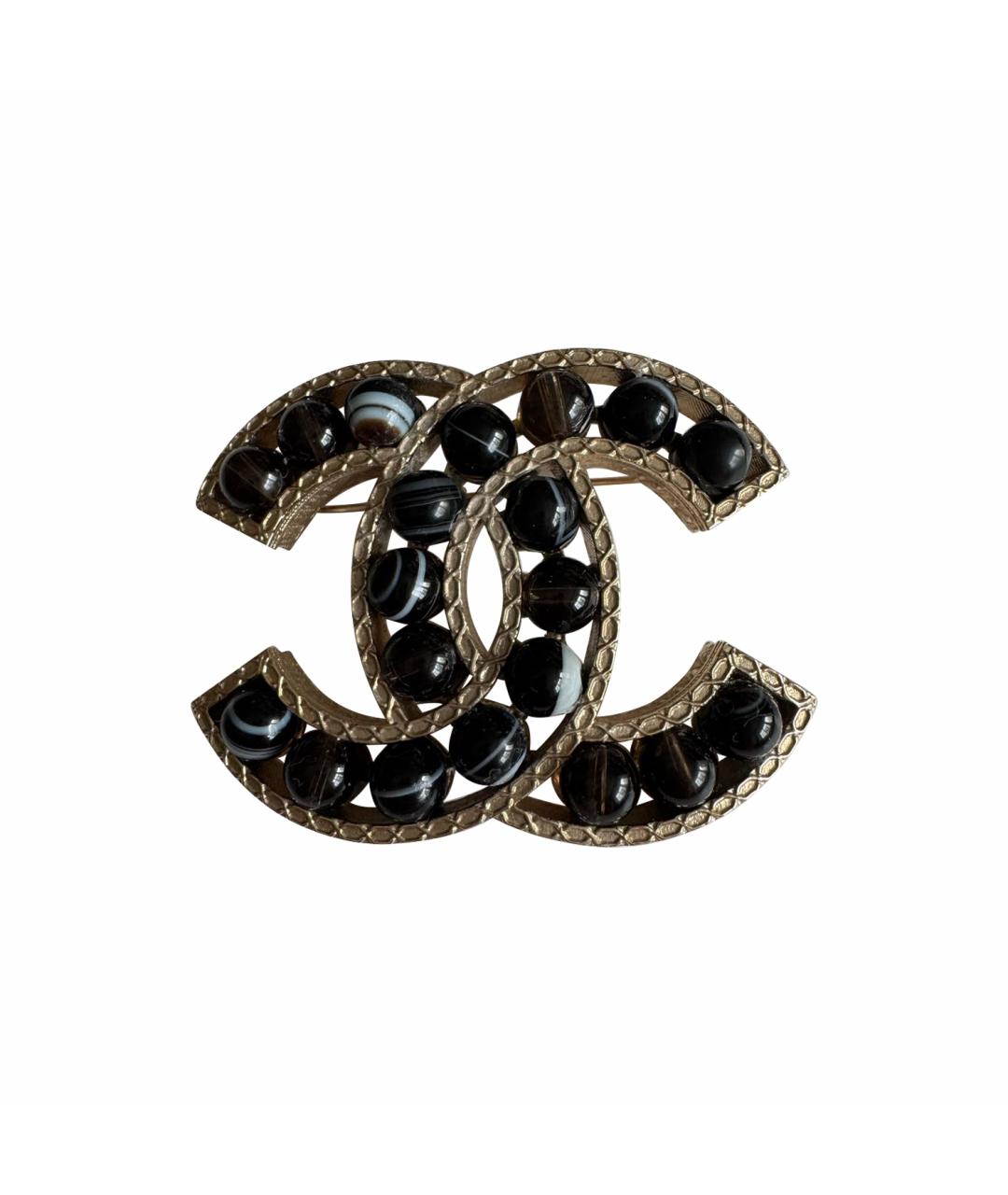 CHANEL Черная металлическая булавка / брошь, фото 1