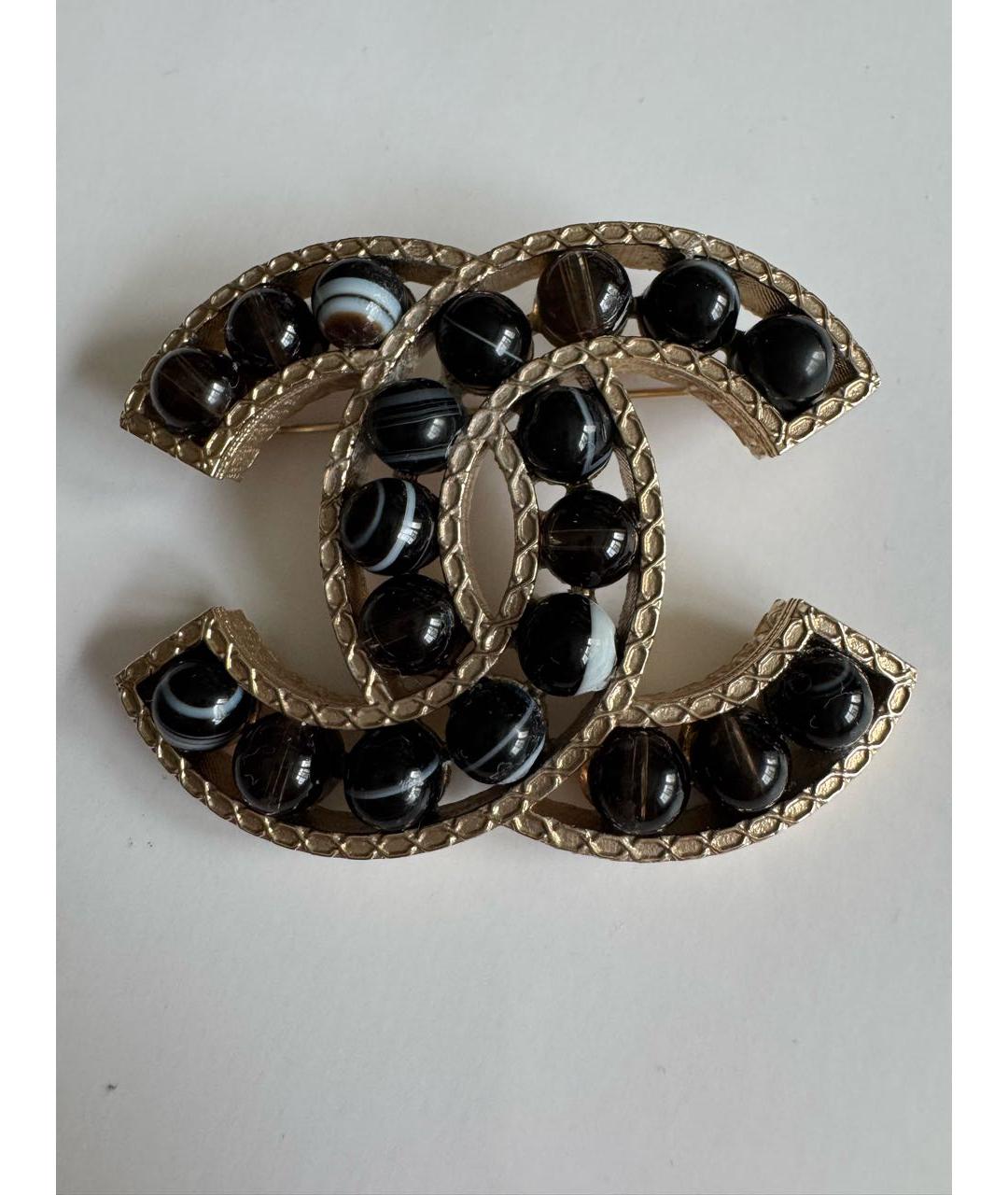 CHANEL Черная металлическая булавка / брошь, фото 6