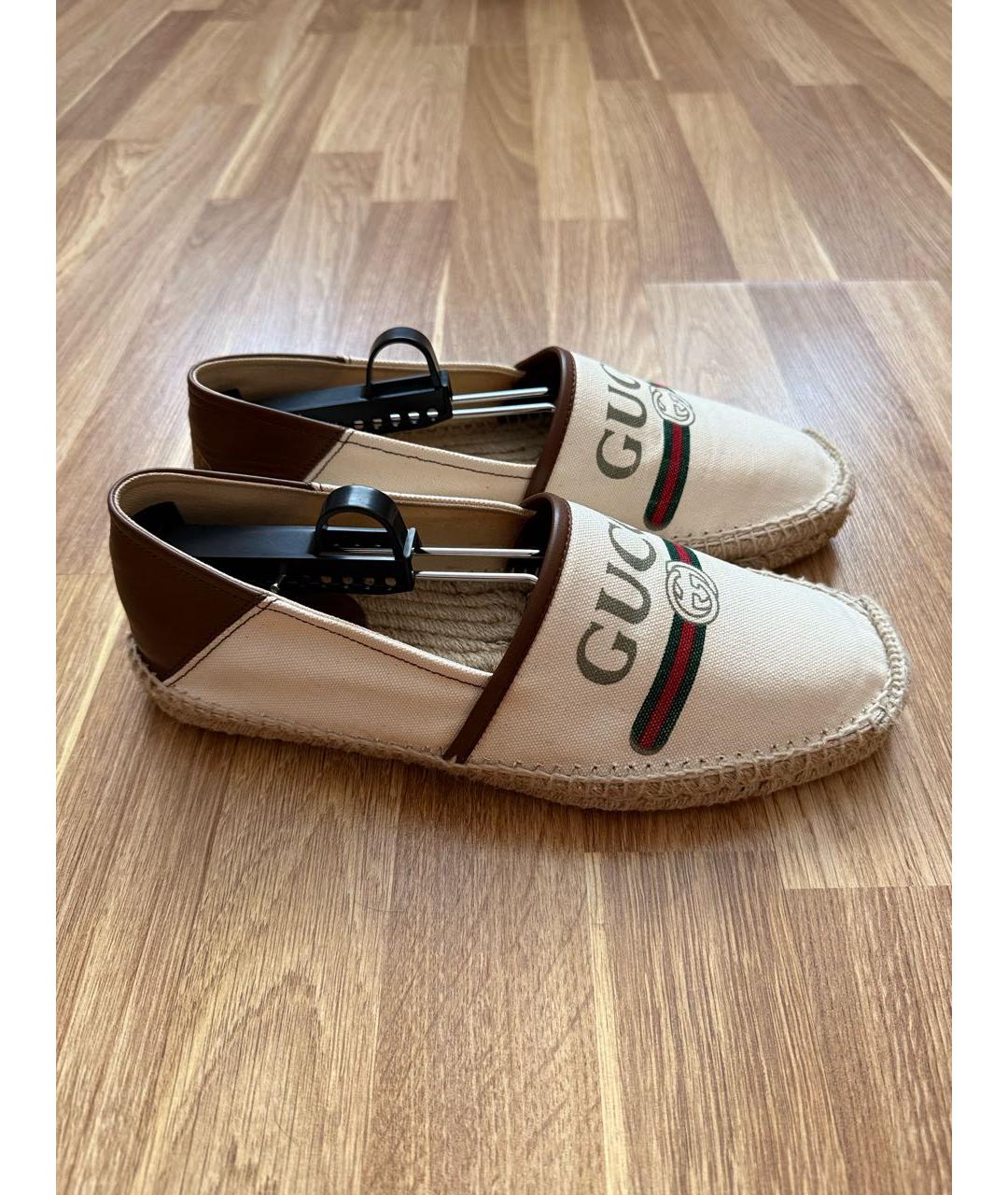 GUCCI Бежевые текстильные эспадрильи, фото 2