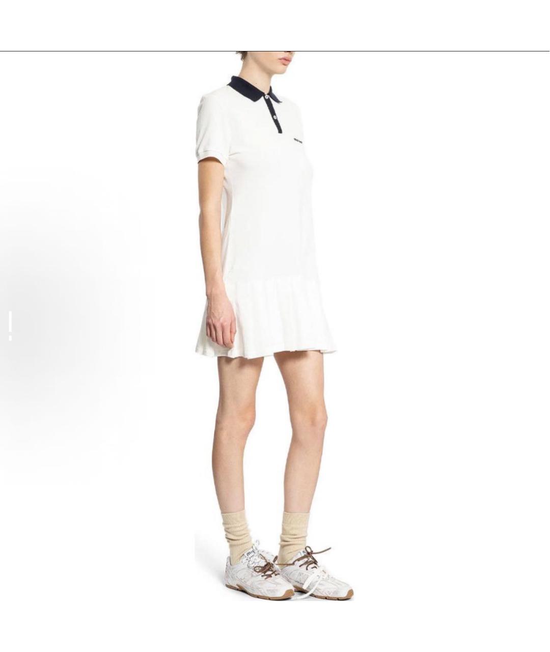 MIU MIU Белое хлопковое повседневное платье, фото 5