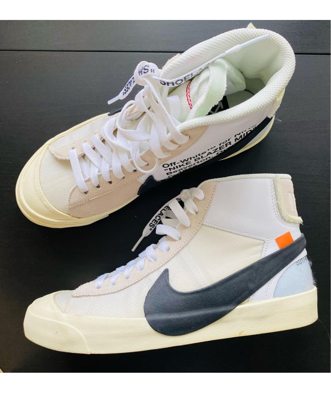 NIKE X OFF-WHITE Бежевые высокие кроссовки / кеды, фото 5