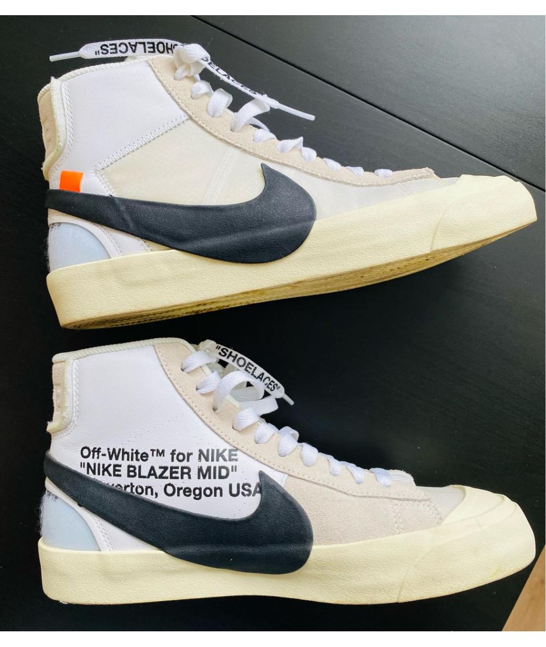 NIKE X OFF-WHITE Бежевые высокие кроссовки / кеды, фото 4