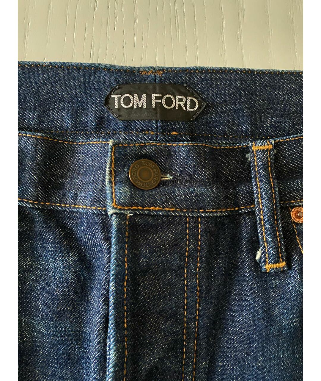 TOM FORD Синие хлопковые прямые джинсы, фото 5