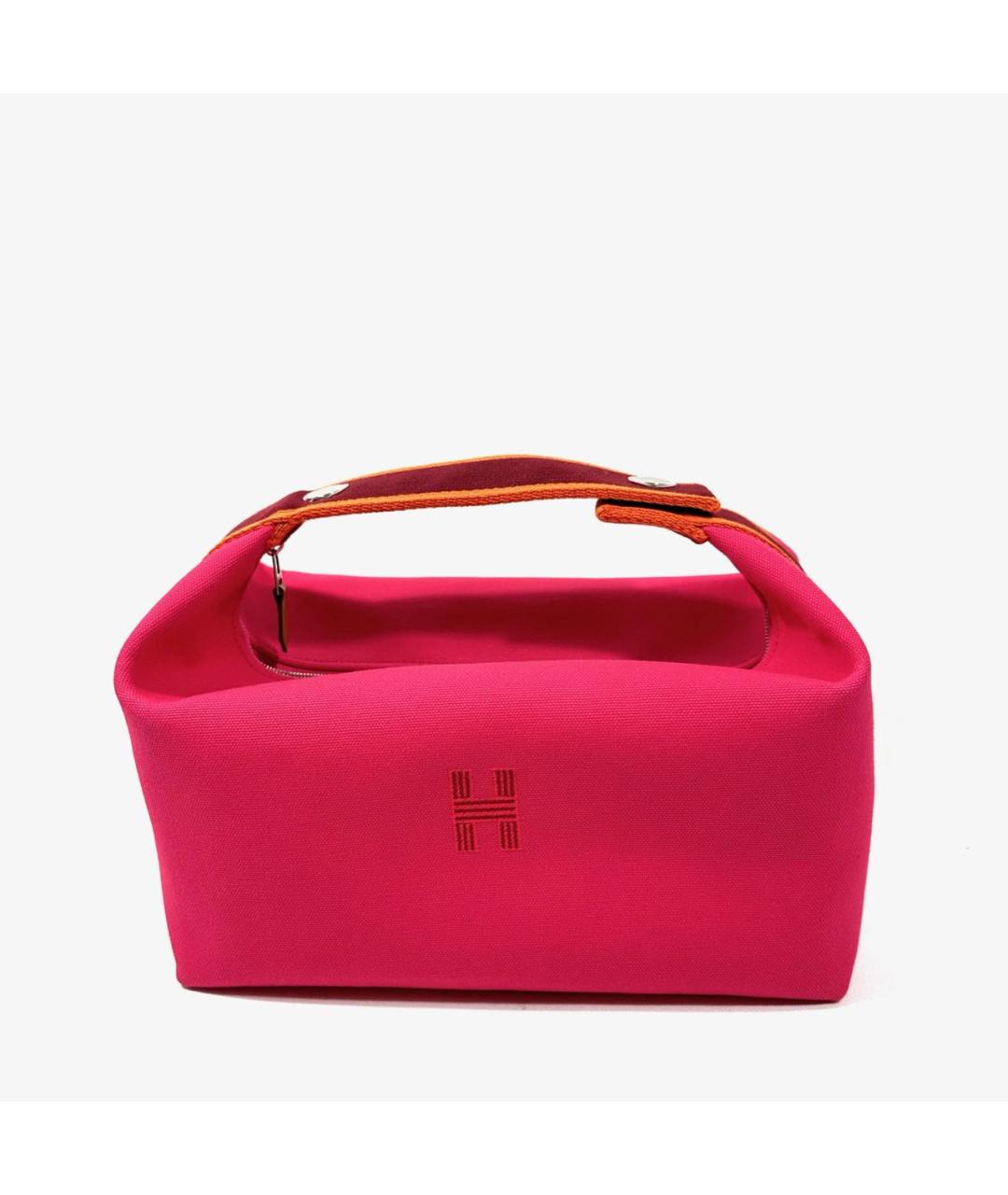 HERMES Розовая тканевая косметичка, фото 9