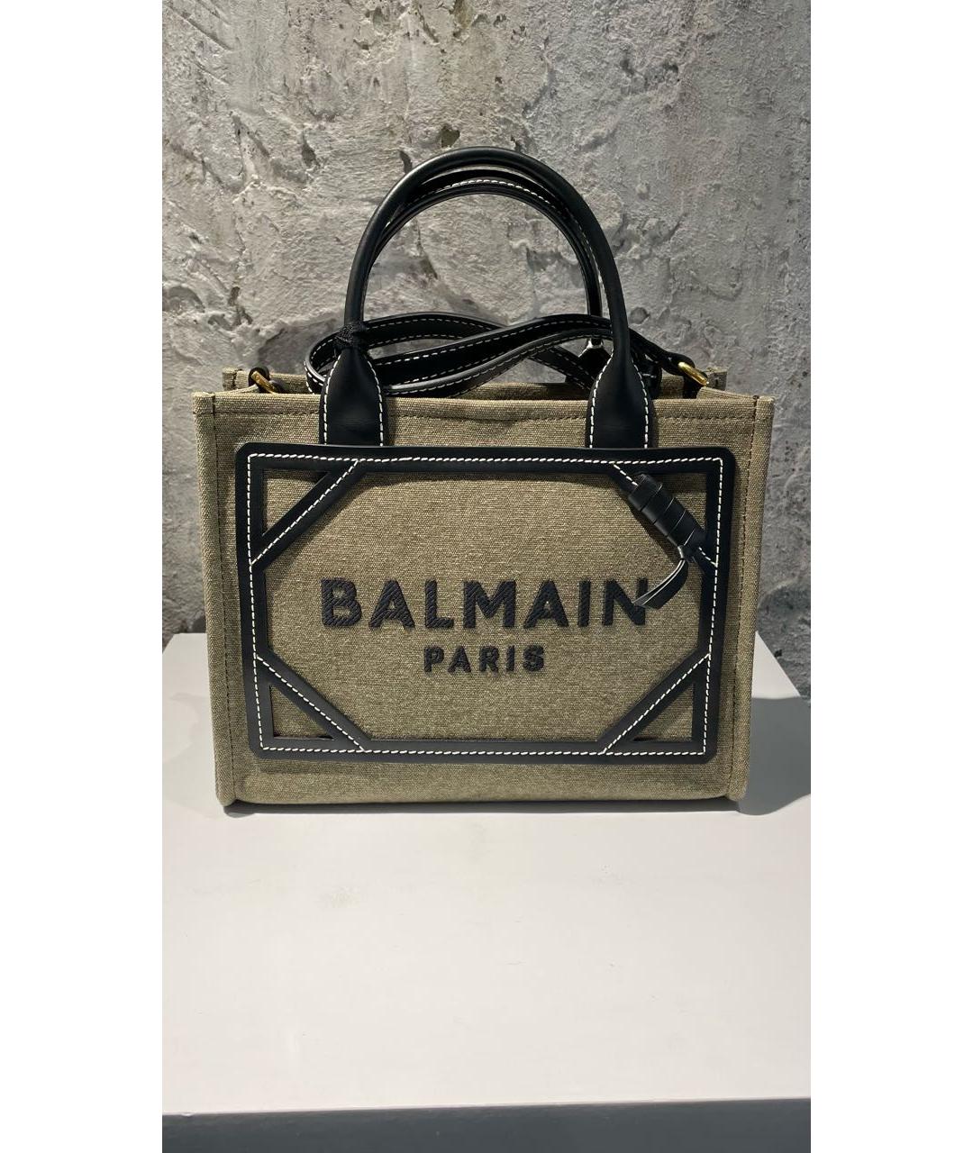 BALMAIN Хаки хлопковая сумка через плечо, фото 9