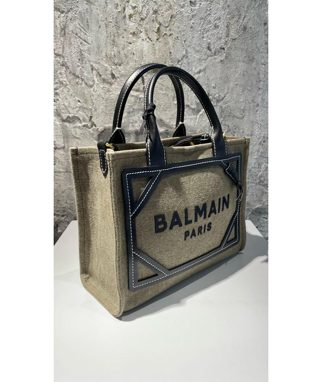 BALMAIN Хаки хлопковая сумка через плечо, фото 2