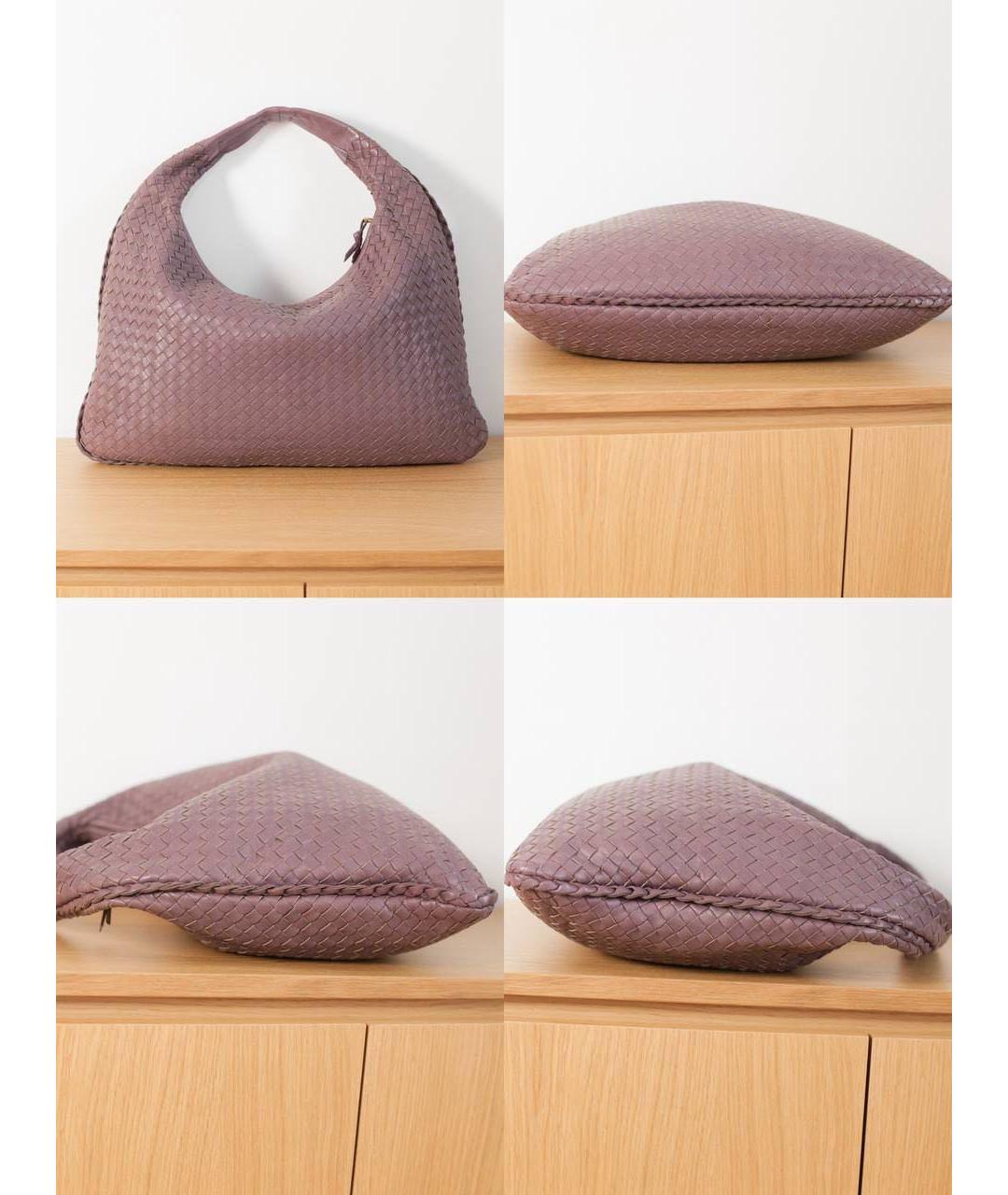 BOTTEGA VENETA Бордовая кожаная сумка с короткими ручками, фото 3