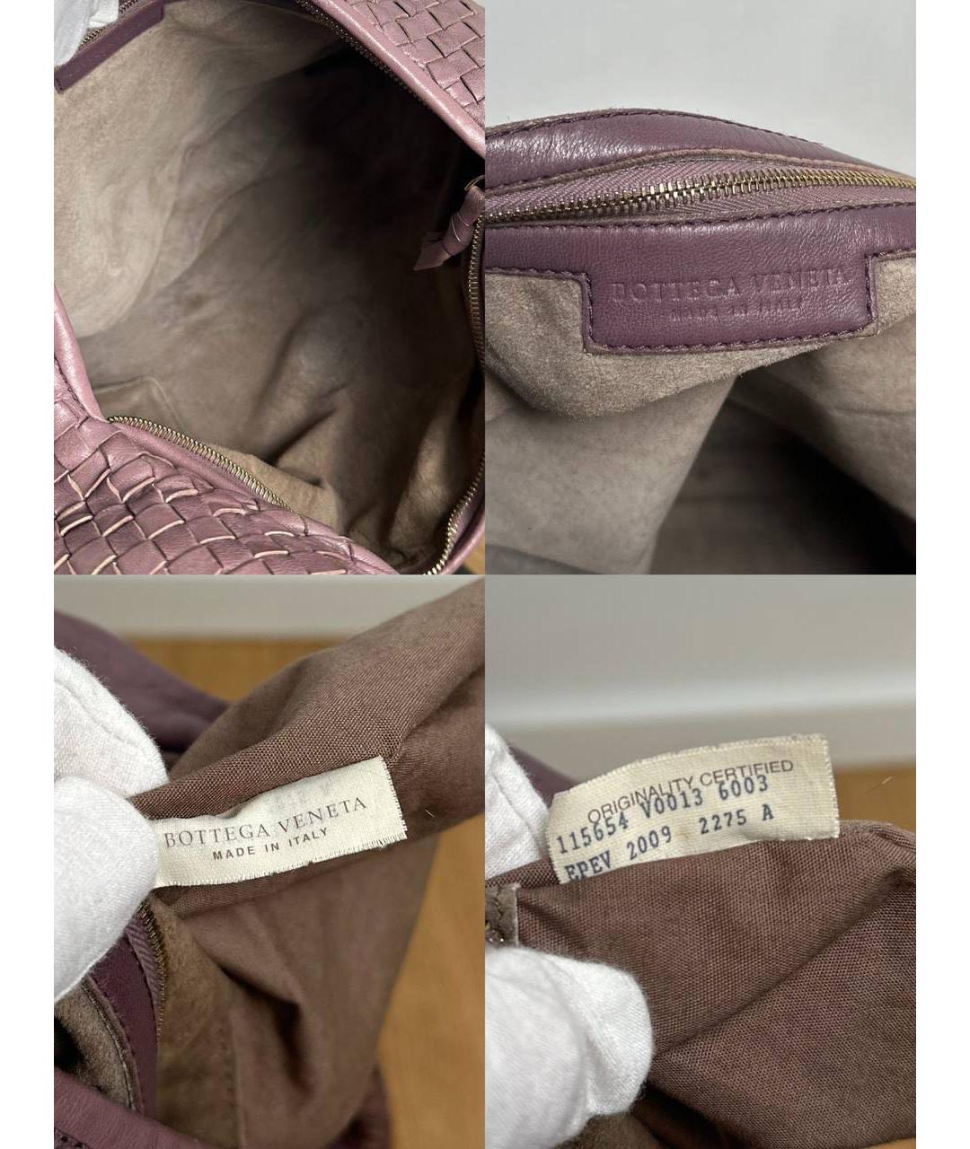 BOTTEGA VENETA Бордовая кожаная сумка с короткими ручками, фото 4