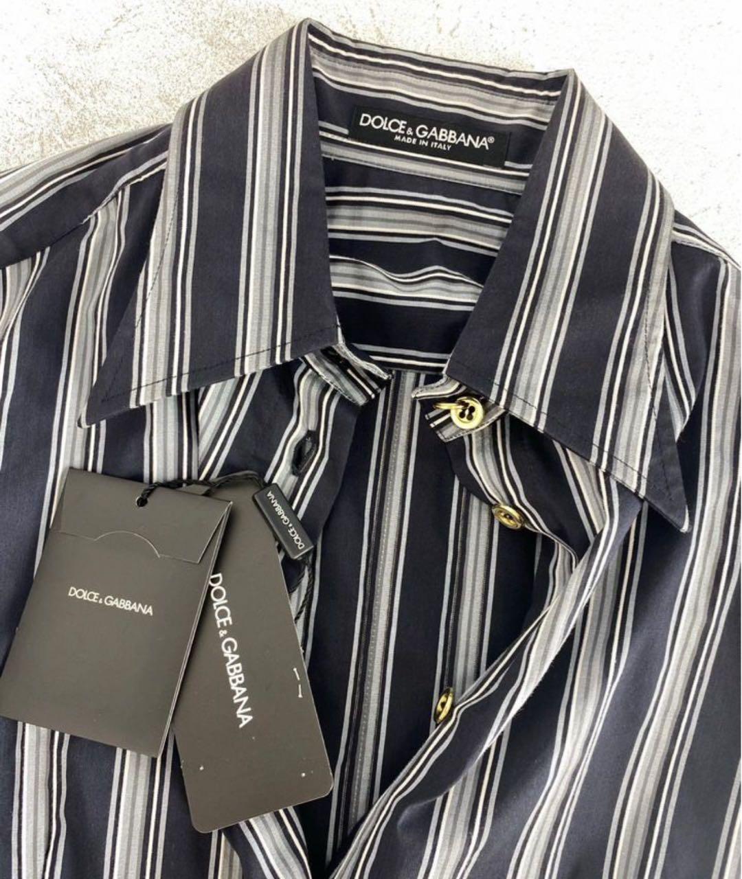 DOLCE&GABBANA Мульти хлопко-эластановая рубашка, фото 3