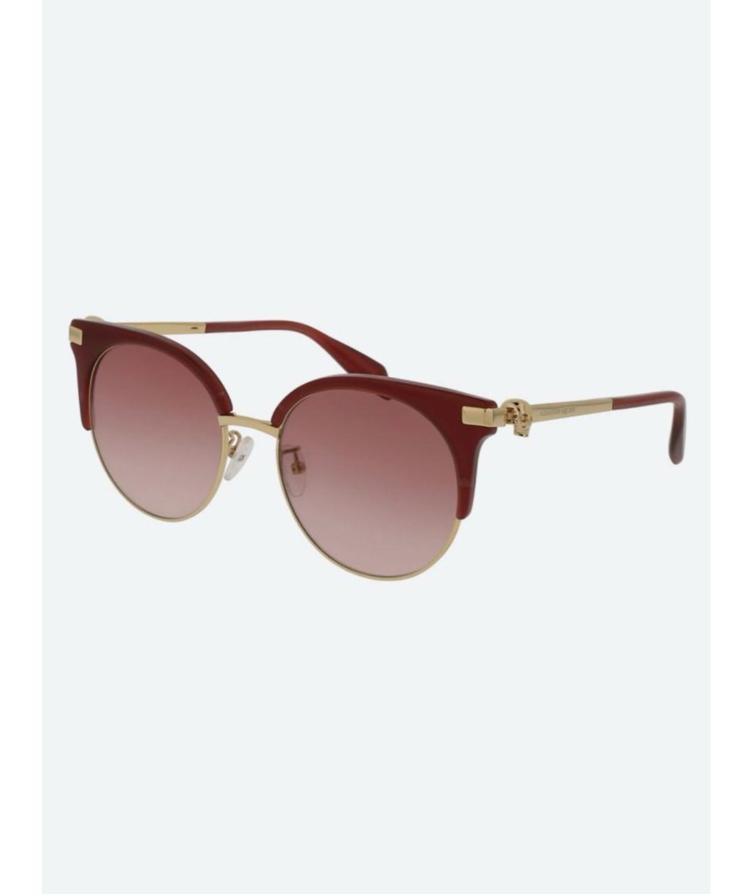 ALEXANDER MCQUEEN Розовые металлические солнцезащитные очки, фото 4