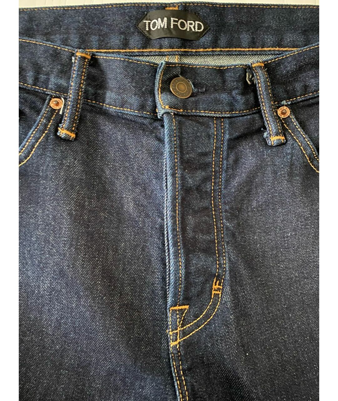 TOM FORD Темно-синие хлопковые прямые джинсы, фото 3
