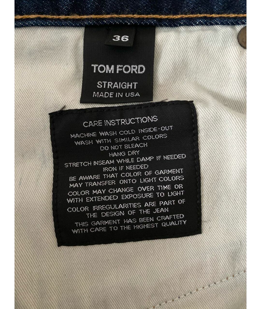TOM FORD Темно-синие хлопковые прямые джинсы, фото 6
