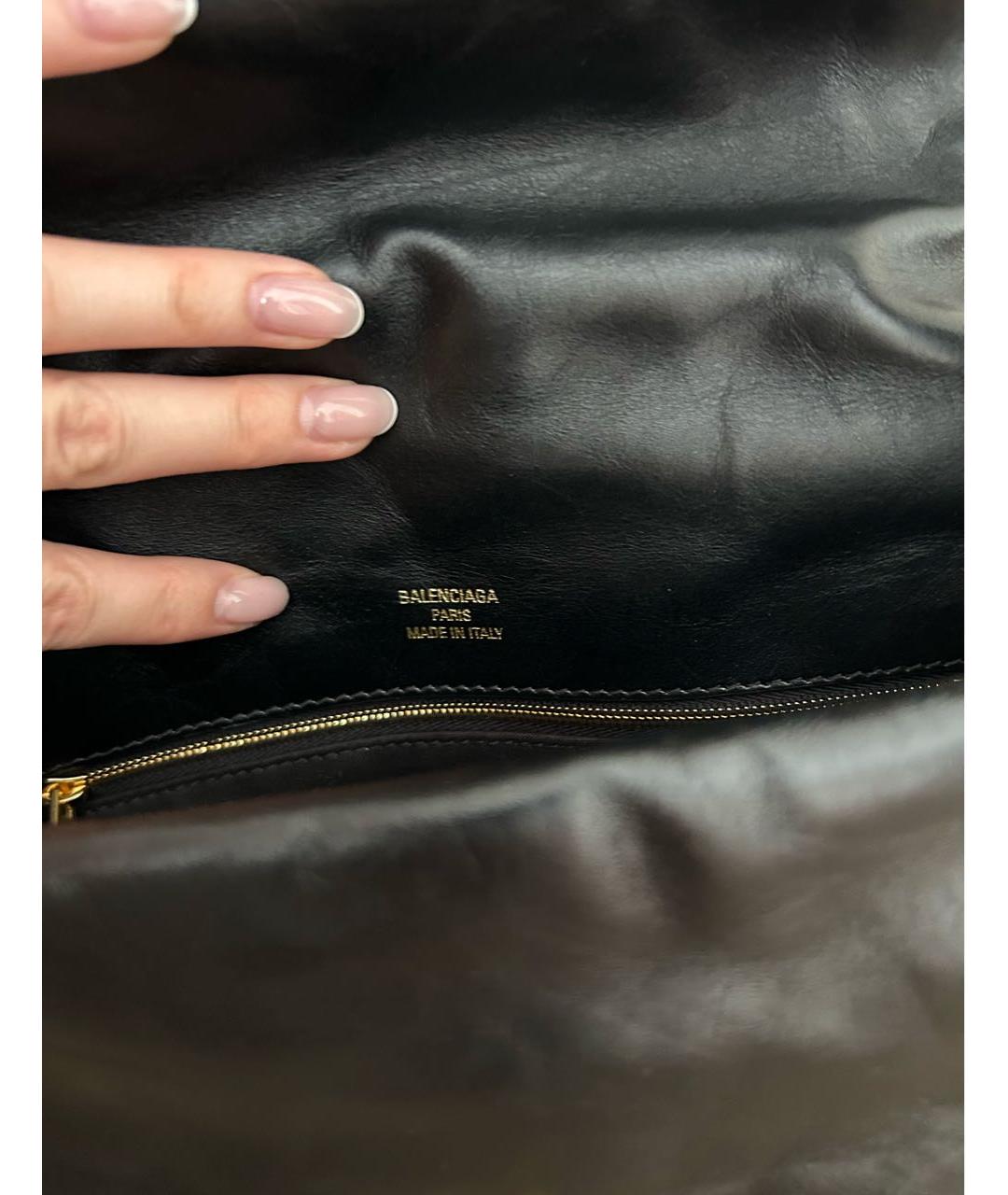 BALENCIAGA Черная кожаная сумка с короткими ручками, фото 6