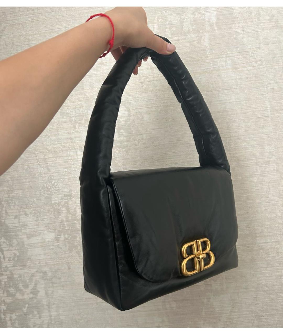BALENCIAGA Черная кожаная сумка с короткими ручками, фото 2
