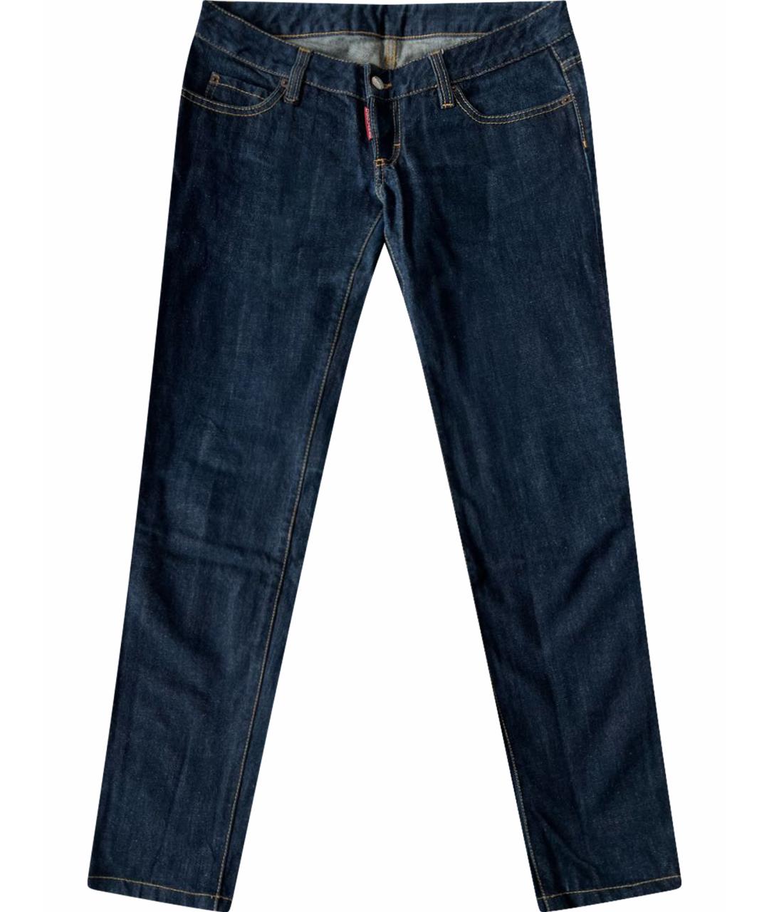 DSQUARED2 Темно-синие хлопковые джинсы слим, фото 1