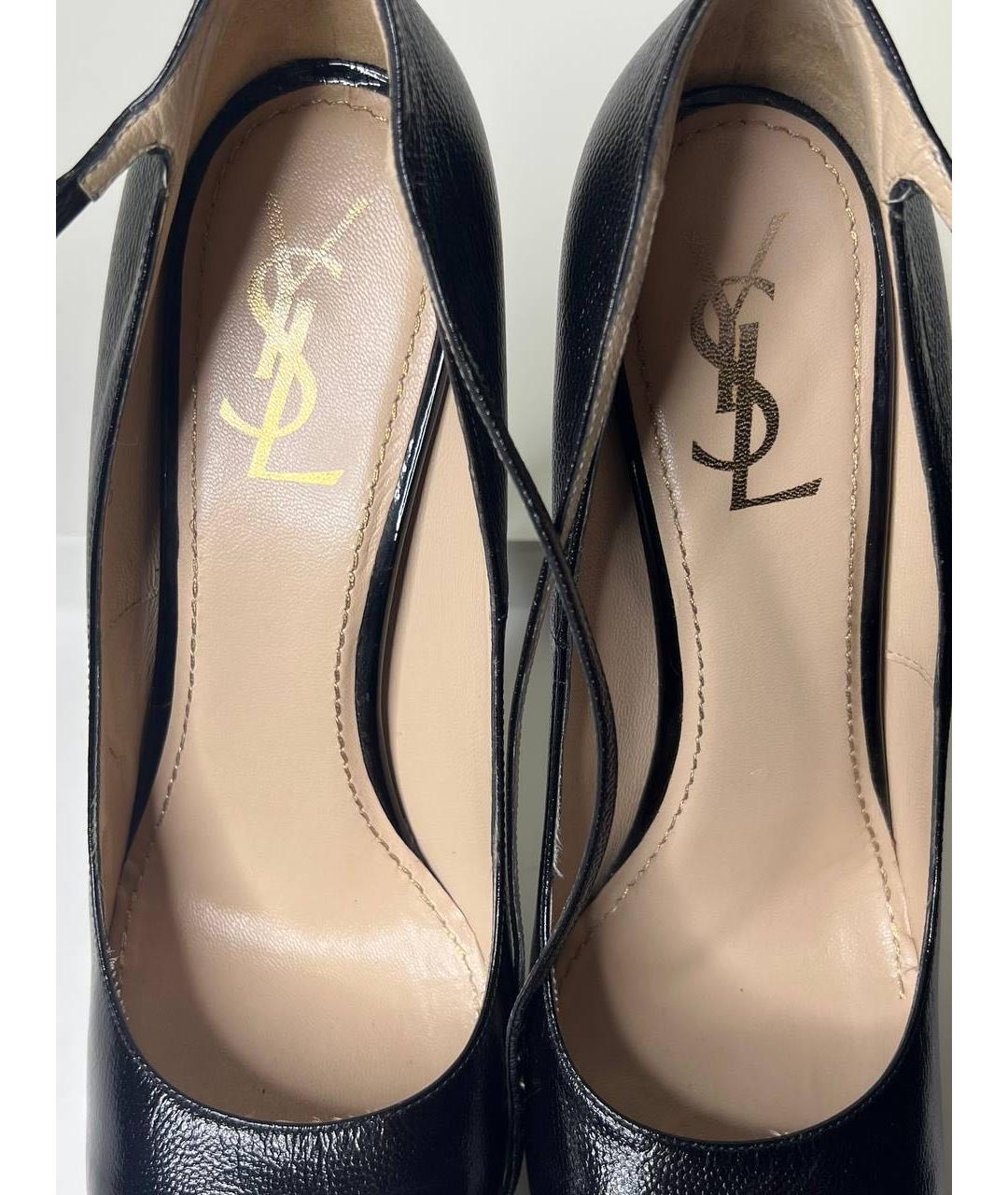 SAINT LAURENT Черные кожаные туфли, фото 2