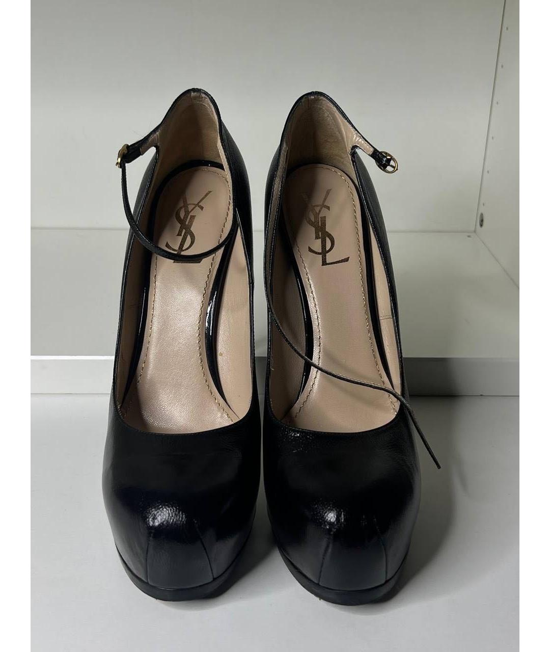 SAINT LAURENT Черные кожаные туфли, фото 3