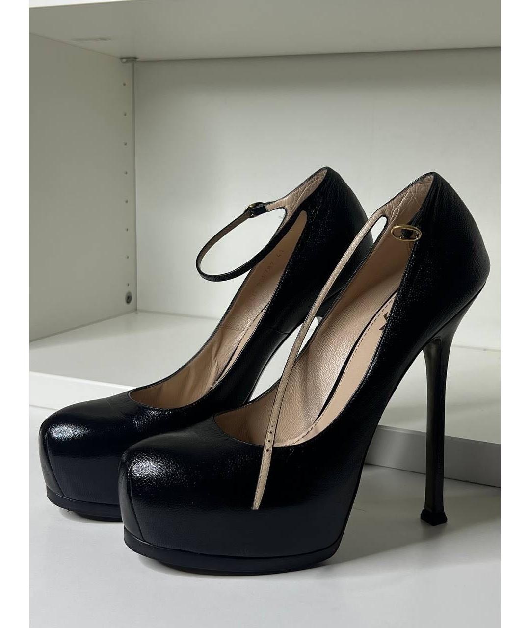 SAINT LAURENT Черные кожаные туфли, фото 9