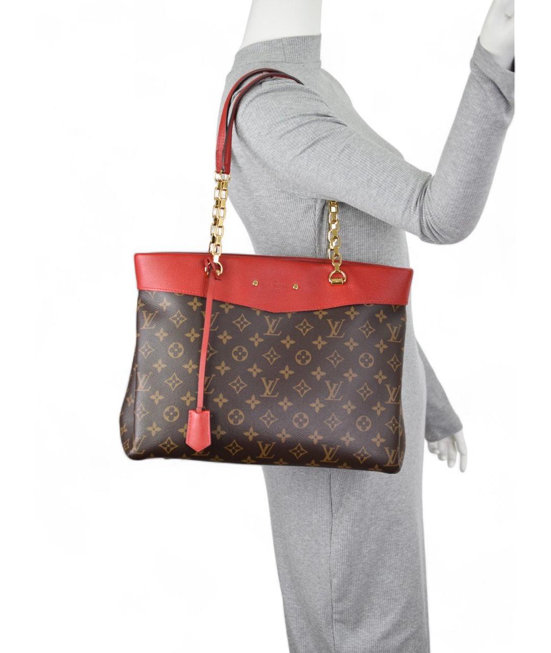 LOUIS VUITTON Красная сумка тоут, фото 8