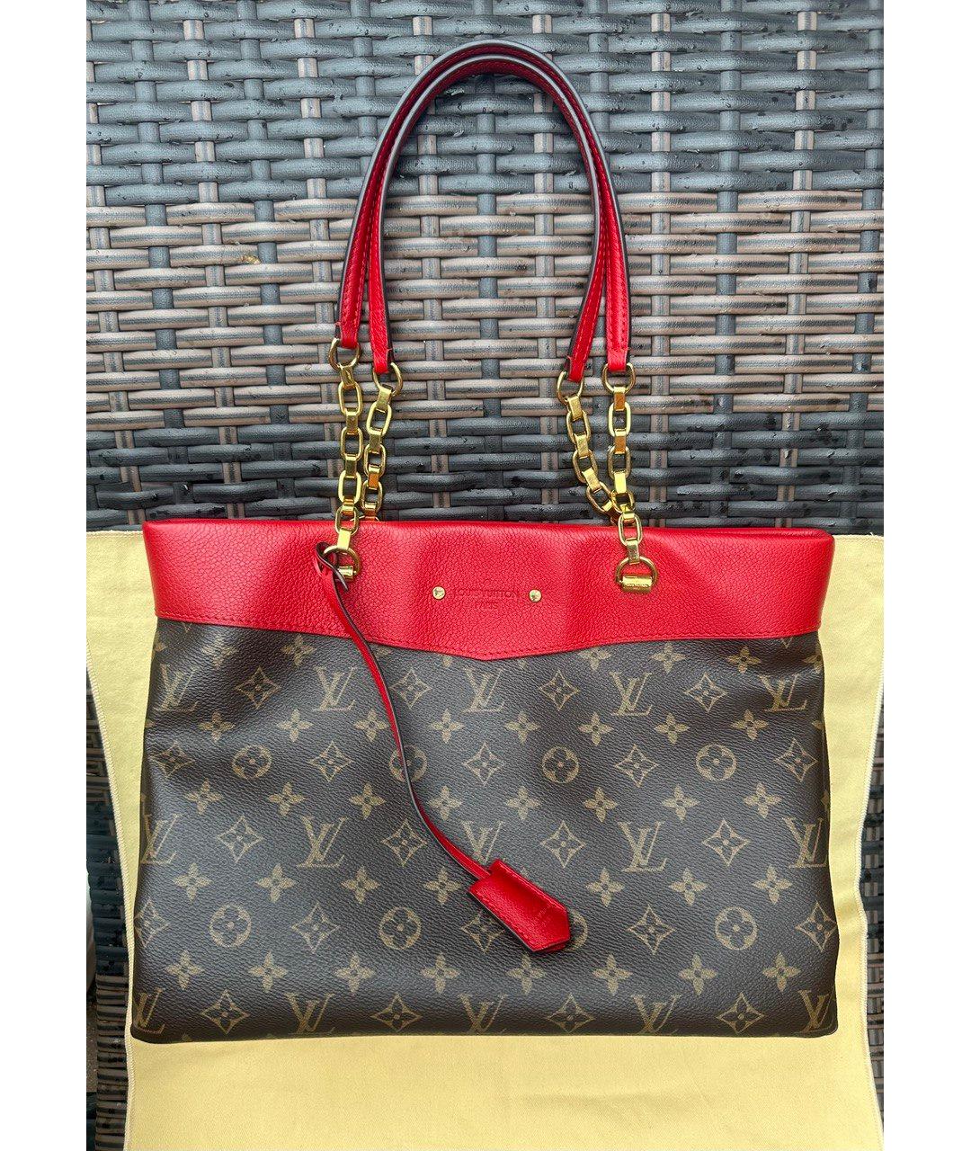 LOUIS VUITTON Красная сумка тоут, фото 2