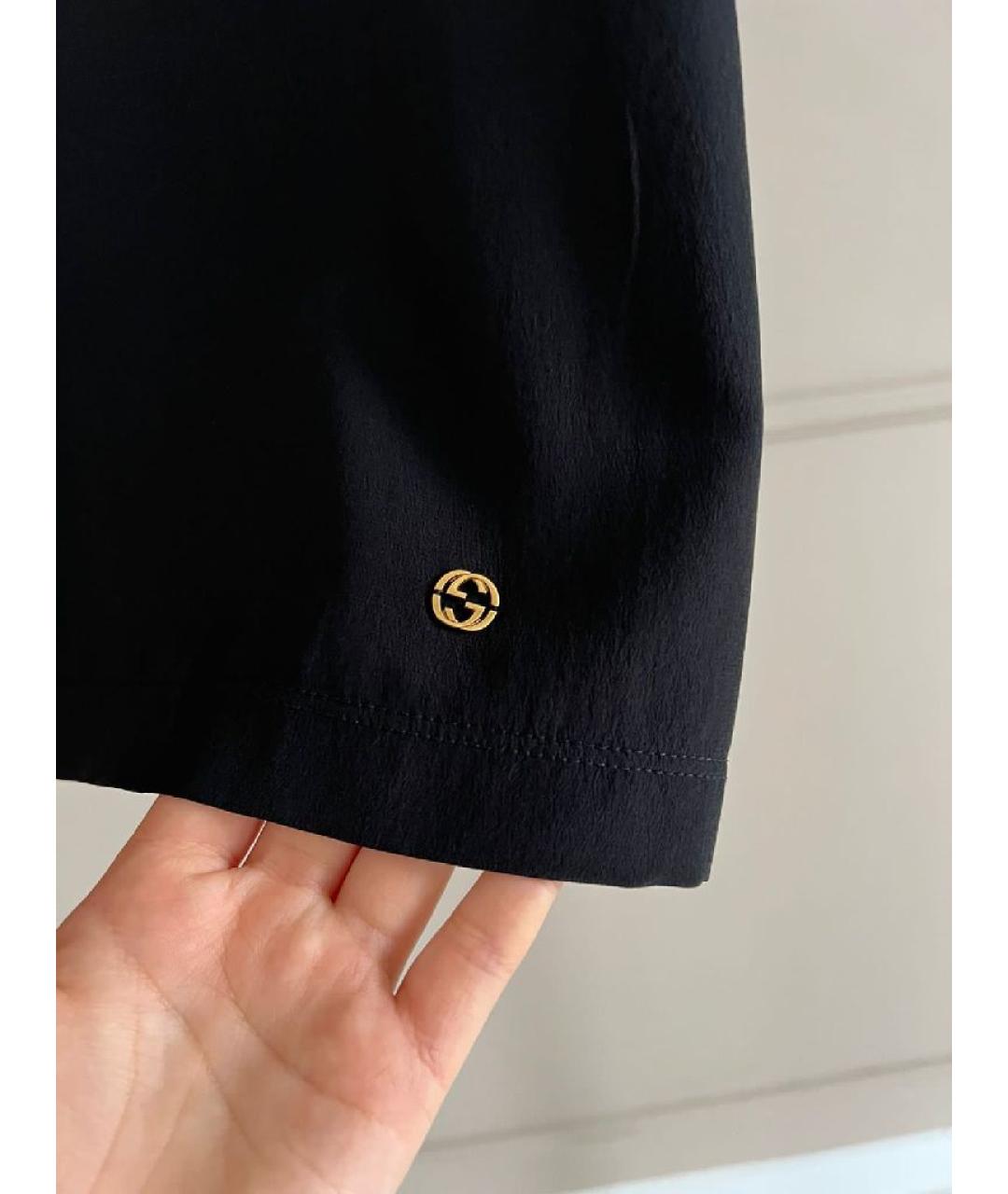 GUCCI Черная хлопковая футболка, фото 4
