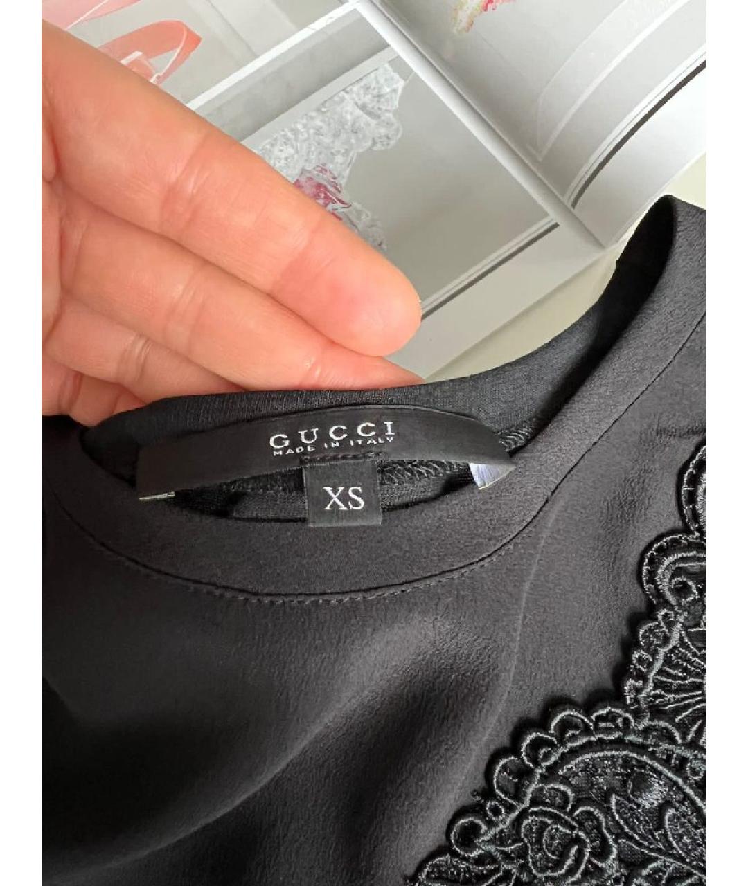 GUCCI Черная хлопковая футболка, фото 7